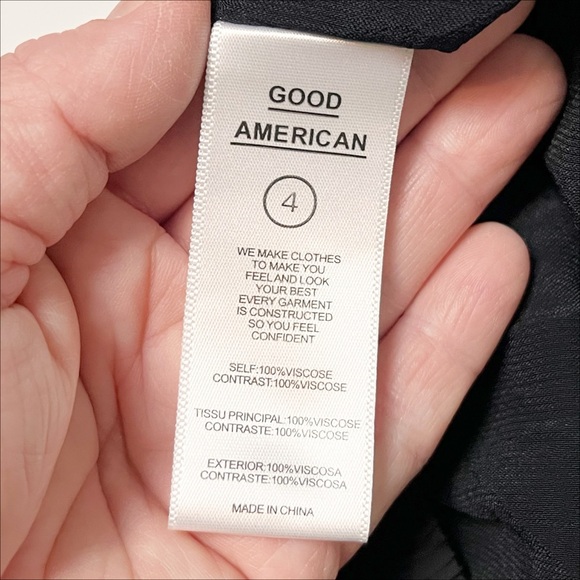 Good American Semi Sheer Trousers 4 XL black lightweight‎ pants satin pockets - Picture 8 of 14